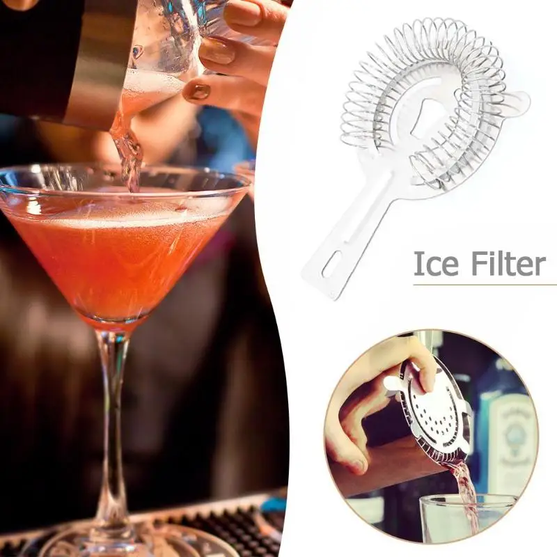 Нержавеющая сталь Ice Фильтр Дуршлаг шейкер смешанный напиток фильтр|Блендеры