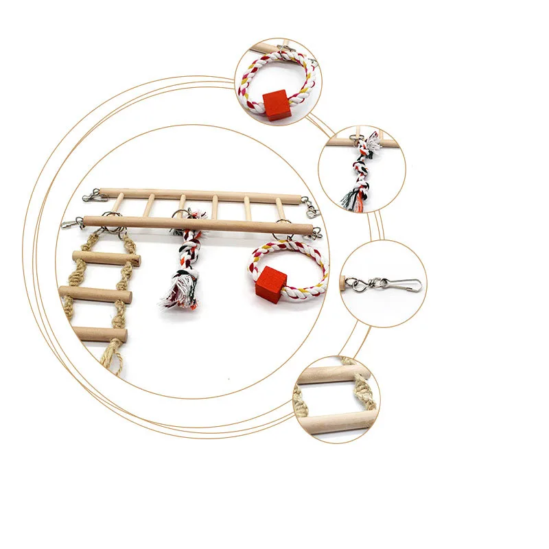 1PC Suspension Bridge Parrot Climbing Ladder Pet Toys Birds Hamster Squirrel Cage Hanging Bridge Ladder Small pet Toys Chew Toy
1PC Suspension Bridge Parrot Climbing Ladder Pet Toys Birds Hamster Squirrel Cage Hanging Bridge Ladder Small pet Toys Chew Toy