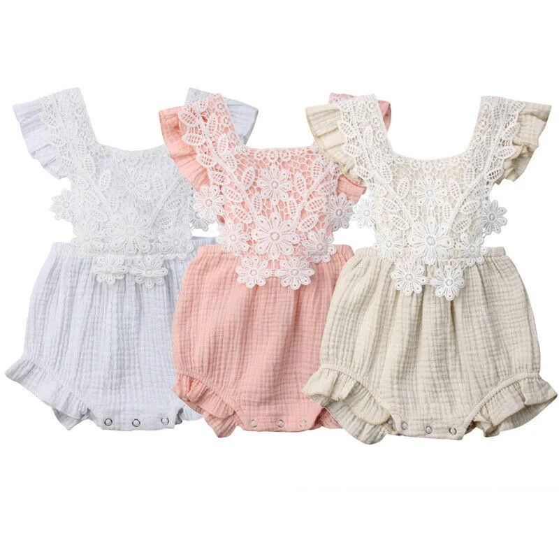2019 New Summer 3 Colors Newborn Baby Girls Lace Floral Sleeveless Rompers Back Cross Jumpsuit Playsuit Girls Clothes Outfits
2019 New Summer 3 Colors Newborn Baby Girls Lace Floral Sleeveless Rompers Back Cross Jumpsuit Playsuit Girls Clothes Outfits