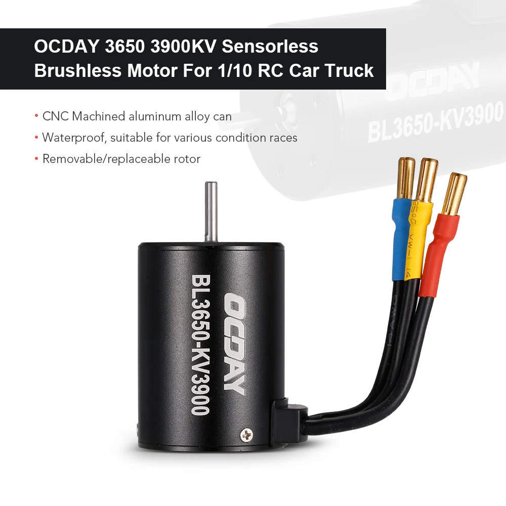 50mm RC Motor OCDAY 3650 3900KV Brushless Sensorless Motor for 1/10 RC Car Truck
50mm RC Motor OCDAY 3650 3900KV Brushless Sensorless Motor for 1/10 RC Car Truck