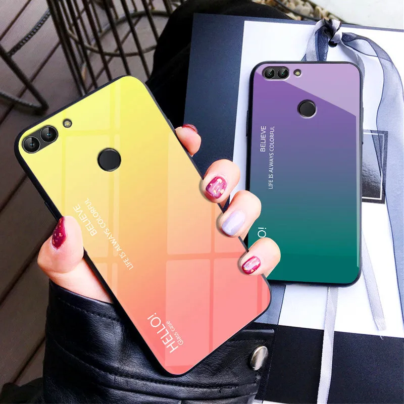 Huawei P Smart Case Gradient Aurora Tempered Glass Back Cover Phone Case For Huawei PSmart FIG L21 LX1 LX3 Colorful Shell Cover
Huawei P Smart Case Gradient Aurora Tempered Glass Back Cover Phone Case For Huawei PSmart FIG L21 LX1 LX3 Colorful Shell Cover