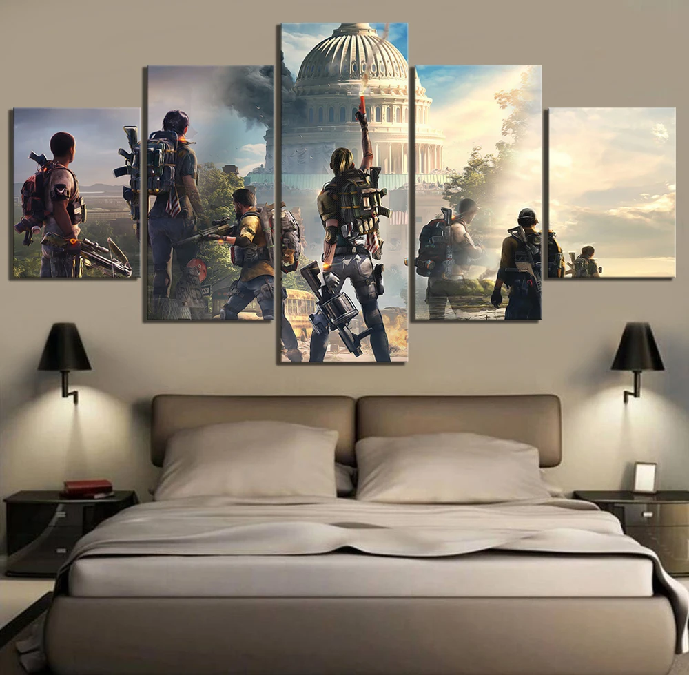 Home Decor Tom Clancy's The Division 2 Game Wall Pictures 5 Piece Painting Poster Home Canvas for Living Room Wall Decor
Home Decor Tom Clancy's The Division 2 Game Wall Pictures 5 Piece Painting Poster Home Canvas for Living Room Wall Decor
