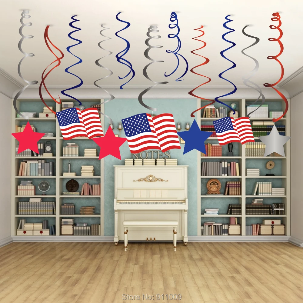 Fourth of July Party Decorations Independence Day PVC Ceiling Hanging Swirl American National Flag Spiral Party Supplies XL004
Fourth of July Party Decorations Independence Day PVC Ceiling Hanging Swirl American National Flag Spiral Party Supplies XL004