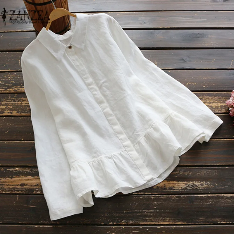 Top Fashion Women Blouse 2021 ZANZEA Spring Autumn Long Sleeve Ruffled Shirts Cotton Linen Blusas Casual Loose Shirt
Top Fashion Women Blouse 2021 ZANZEA Spring Autumn Long Sleeve Ruffled Shirts Cotton Linen Blusas Casual Loose Shirt
