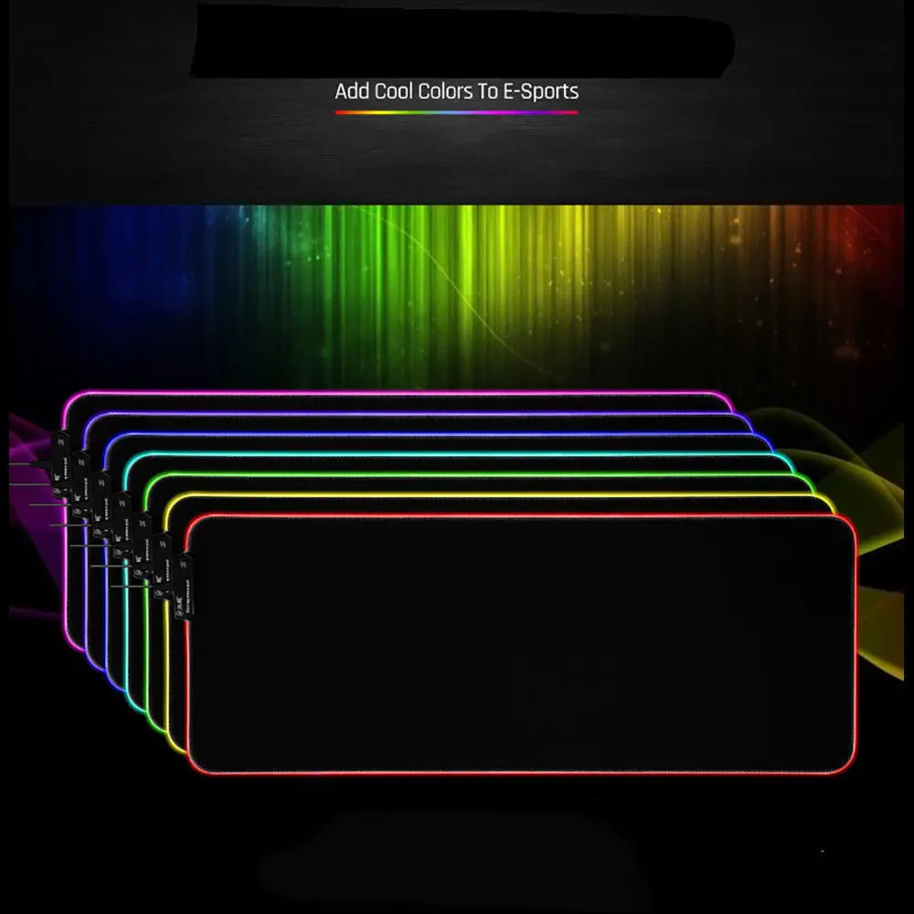 Фото RGB цветное светодиодное освещение коврик для мыши игровой ПК ноутбука