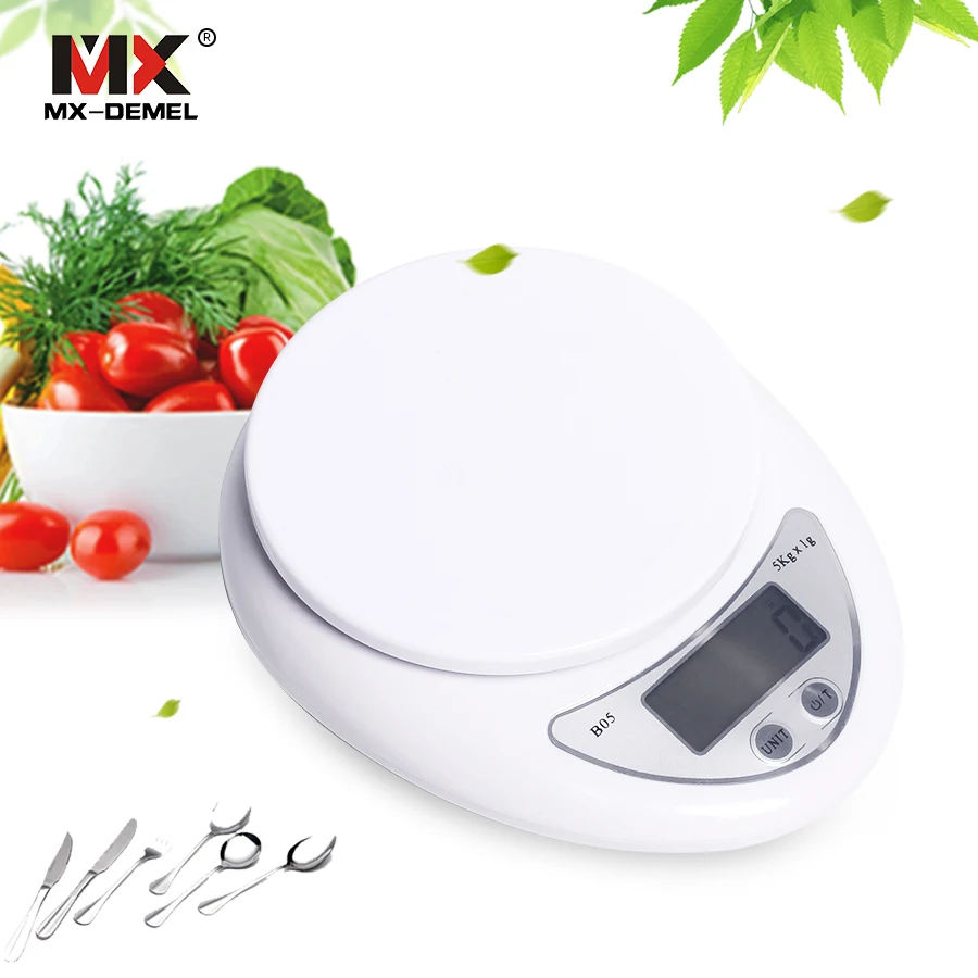 MX-DEMEL 5kg / 1g Accurate Electronic LED AAA * 2 Digital Kitchen Personal Scale Food Weighting Gadget High Quality | Инструменты