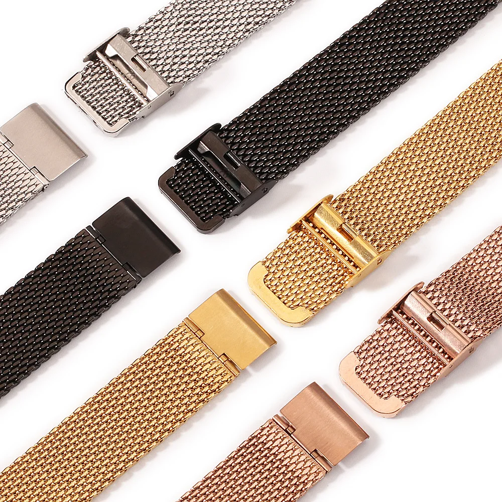 Spot Wholesale Stainless Steel Strap 10 Line Milan Mesh Strap 18-24 Apple Application Rose Gold Black Silver
Spot Wholesale Stainless Steel Strap 10 Line Milan Mesh Strap 18-24 Apple Application Rose Gold Black Silver