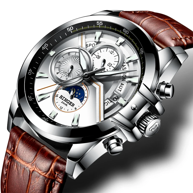 Switzerland BINGER Watch Men Luxury Brand Men Watches Moon Phase Luminous Watches Male waterproof Mechanical Wristwatches B1189
Switzerland BINGER Watch Men Luxury Brand Men Watches Moon Phase Luminous Watches Male waterproof Mechanical Wristwatches B1189