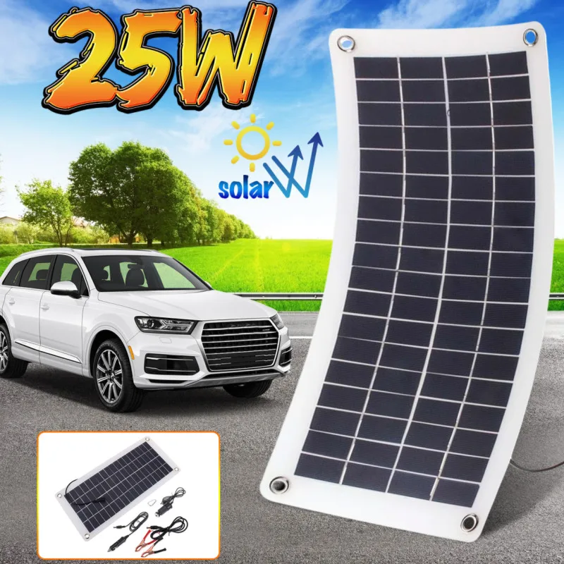 25W 12V Double USB Solar Panel Portable Power Bank Board External Battery Charging Solar Cell Board DIY Clip Outdoor Travelling
25W 12V Double USB Solar Panel Portable Power Bank Board External Battery Charging Solar Cell Board DIY Clip Outdoor Travelling