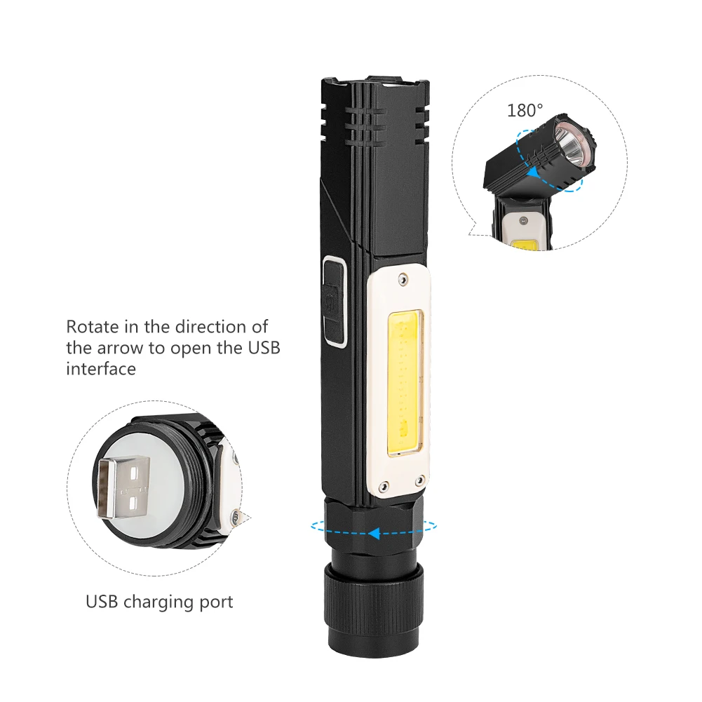 5 режимов 1 * COB световая полоса + XPG верхний фонарь USB Перезаряжаемый светодиодный