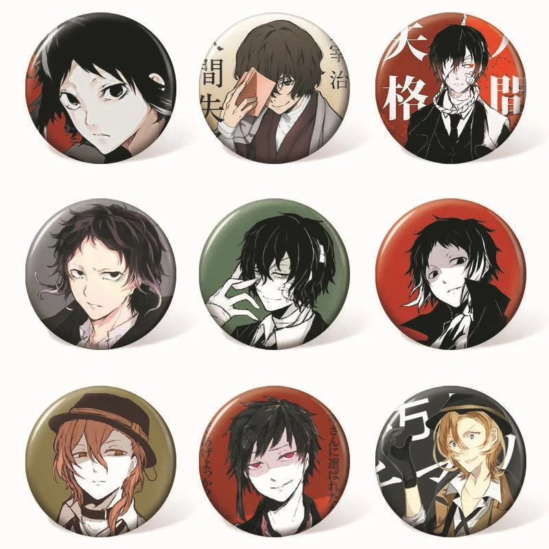9 pcs/lot Anime Bungo Stray Dogs Badges Toys Brooch Model Pins for gifts Size 58MM
9 pcs/lot Anime Bungo Stray Dogs Badges Toys Brooch Model Pins for gifts Size 58MM