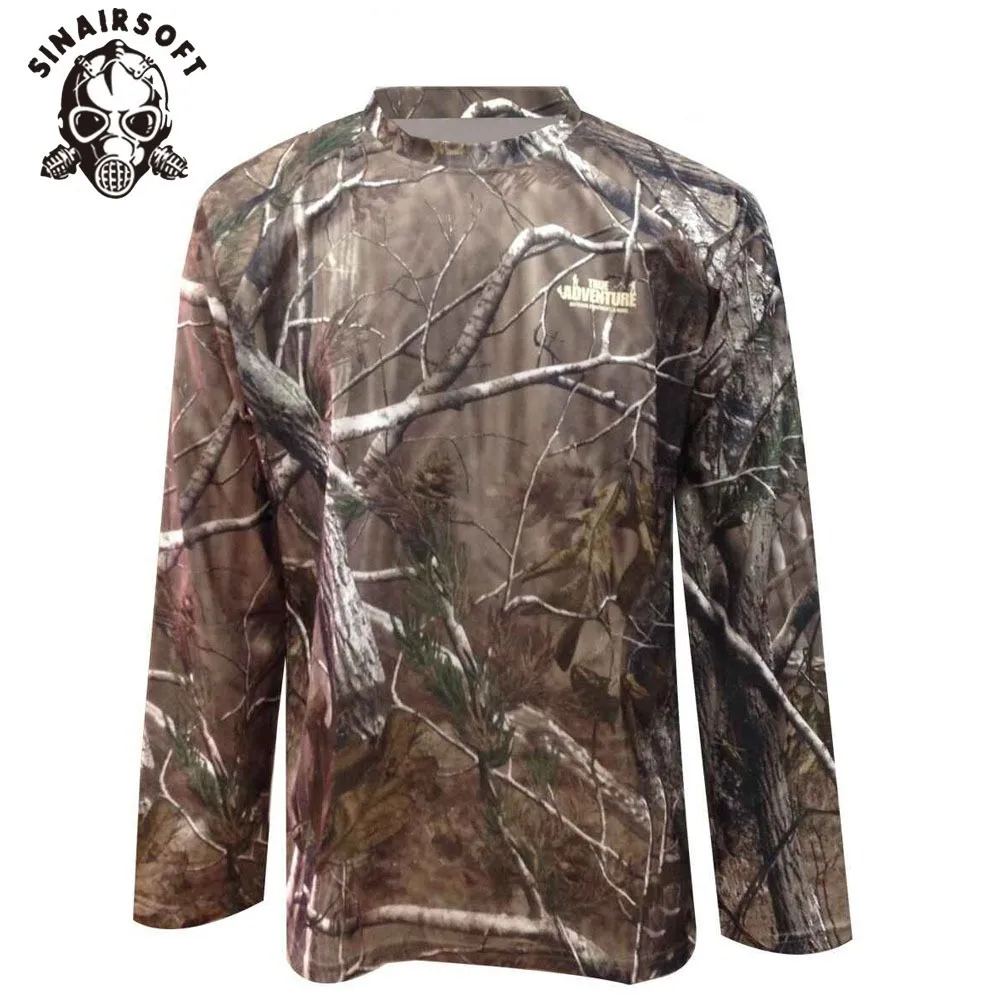 Мужская камуфляжная рубашка с круглым вырезом в стиле милитари|mens hunting shirts|hunting