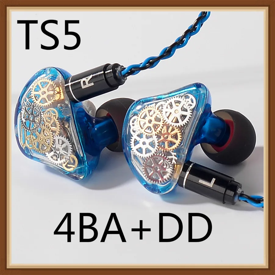 

TONEKING TS5 4BA + 1 DD Custom Made in Ear Earphone Colorful Gear Hybrid Around Ear Hifi Music Monitor Earphone With MMCX Cable
