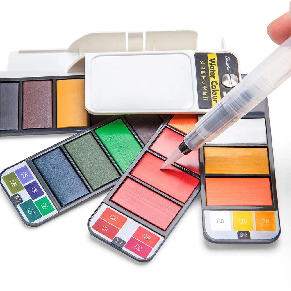 Adeeing 18/25/33/42 Colors Solid Water Color Paint Set with Water Paint Brush Portable Watercolor Pigment r20
Adeeing 18/25/33/42 Colors Solid Water Color Paint Set with Water Paint Brush Portable Watercolor Pigment r20