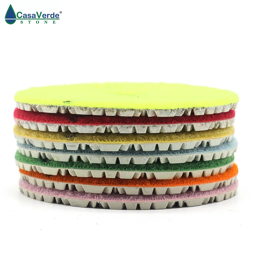New products 7pcs/lot 4 inch 100mm with 3.0mm diamond granite dry or wet polishing pads for polishing for granite and marble
New products 7pcs/lot 4 inch 100mm with 3.0mm diamond granite dry or wet polishing pads for polishing for granite and marble