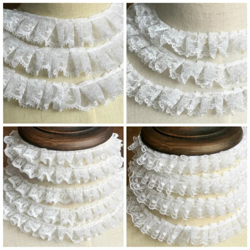 High Quality White Sequence Lace Fabric Pleated Elastic Lace Ribbon Toy Dolls Clothing Collar Dress Trim DIY Sewing Guipure P034
High Quality White Sequence Lace Fabric Pleated Elastic Lace Ribbon Toy Dolls Clothing Collar Dress Trim DIY Sewing Guipure P034