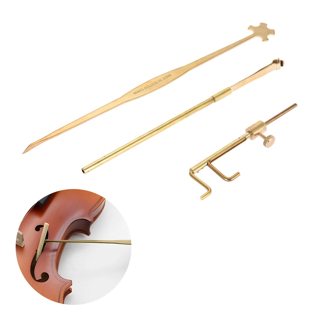Violin Viola Luthier Tools Kit Set Sound Post Gauge Measurer & Retriever Clip & Setter Stainless Steel
Violin Viola Luthier Tools Kit Set Sound Post Gauge Measurer & Retriever Clip & Setter Stainless Steel