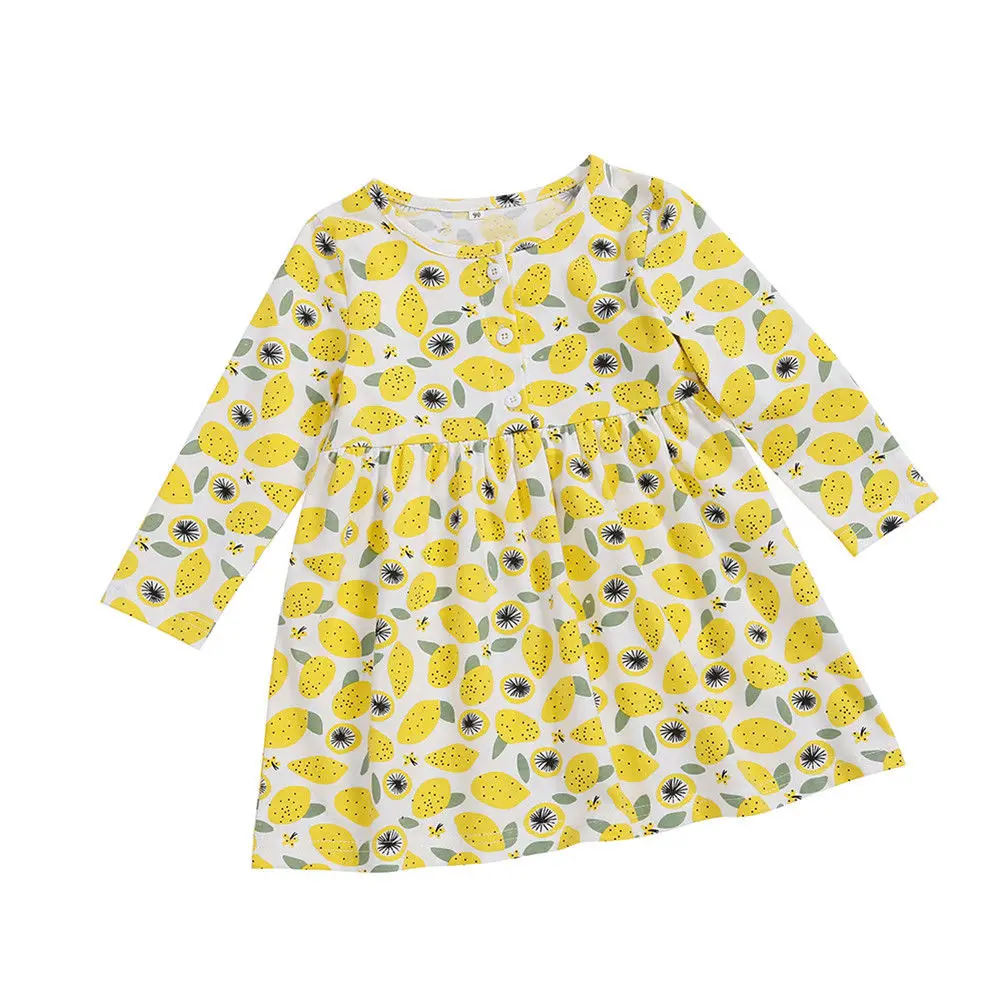 Новое поступление платье-пачка с лимонами для новорожденных и маленьких девочек