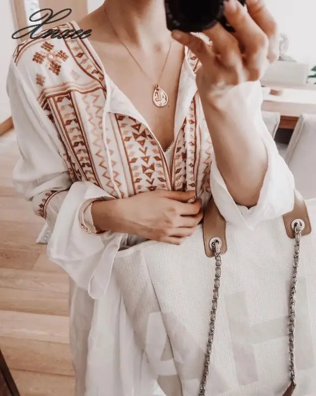 Sexy Deep V Neck Self Tie Patchwork Long Sleeve Boho Midi Dress White Cotton Ruffle Tassel Loose Summer Beach Tunic Dress
Sexy Deep V Neck Self Tie Patchwork Long Sleeve Boho Midi Dress White Cotton Ruffle Tassel Loose Summer Beach Tunic Dress