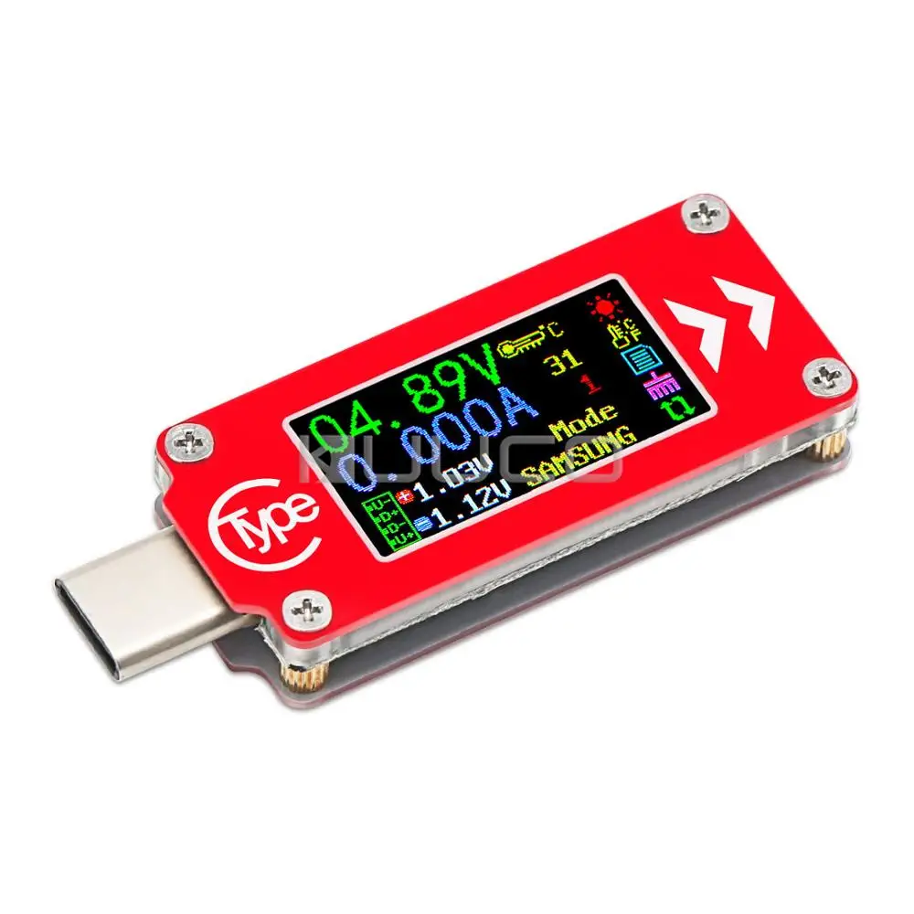 USB Tester Type-C Color LCD USB multimeter Multifunction Ammeter Voltage Current Meter Thermometer Battery PD Charge Power
USB Tester Type-C Color LCD USB multimeter Multifunction Ammeter Voltage Current Meter Thermometer Battery PD Charge Power