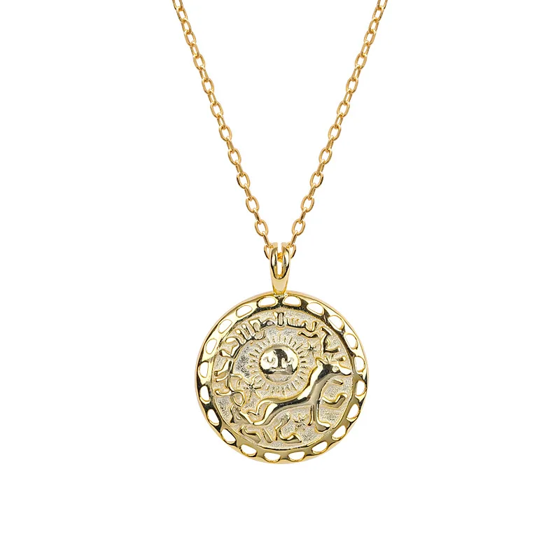 S925 Sterling Silver Jewelry Personality Retro Embossed Pendant Female Coin Necklace Gift
S925 Sterling Silver Jewelry Personality Retro Embossed Pendant Female Coin Necklace Gift