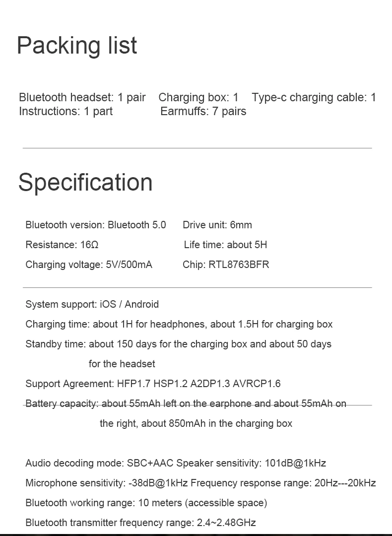 TWS Wireless Earphone In-ear Bluetooth 5.0 Touch Earbuds IPX56 Waterproof 3D Stereo Noise Cancelling Headset with Microphone
TWS Wireless Earphone In-ear Bluetooth 5.0 Touch Earbuds IPX56 Waterproof 3D Stereo Noise Cancelling Headset with Microphone