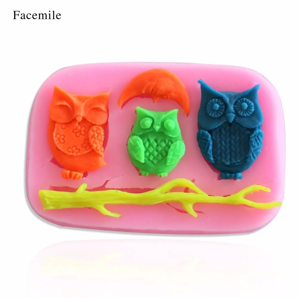 1PC Animal Series 3D Owl Shaped Fondant Silicone Mold Craft Cake Decorating Tools Chocolate Pastry Tool Baking | Дом и сад