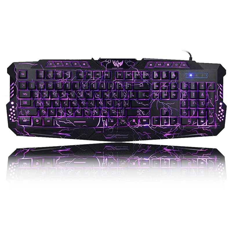 Новая M200 фиолетовая/синяя/красная светодиодная подсветка Pro игровая клавиатура