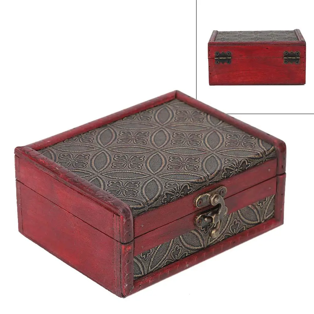 Модная винтажная квадратная коробка для хранения ювелирных изделий ручной