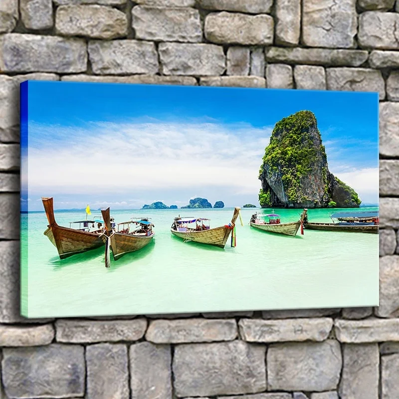 Modern Decor Wall Artwork Natural Landscape Picture 1 Piece Sea Coast Tropical Paradise Beach Ocean Island Boat Canvas Poster
Modern Decor Wall Artwork Natural Landscape Picture 1 Piece Sea Coast Tropical Paradise Beach Ocean Island Boat Canvas Poster