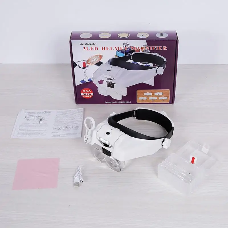 USB Rechargeable Magnifier Headband Magnifier With Illumination 3 LED Magnifier Lamp 1X 1.5X 2X 2.5X 3.5X 8X Magnifying Glass
USB Rechargeable Magnifier Headband Magnifier With Illumination 3 LED Magnifier Lamp 1X 1.5X 2X 2.5X 3.5X 8X Magnifying Glass