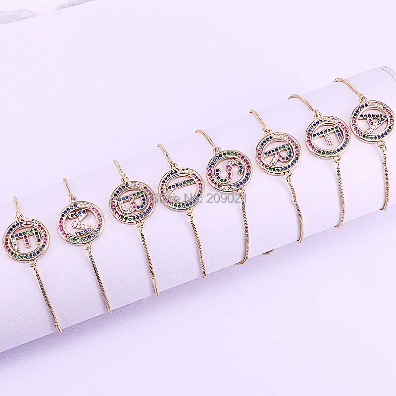 15Pcs New Design Cubic Zirconia 26 Alphabet Letters Bracelets Gold Color A-Z Initial Charm Bracelet for Women Men
15Pcs New Design Cubic Zirconia 26 Alphabet Letters Bracelets Gold Color A-Z Initial Charm Bracelet for Women Men