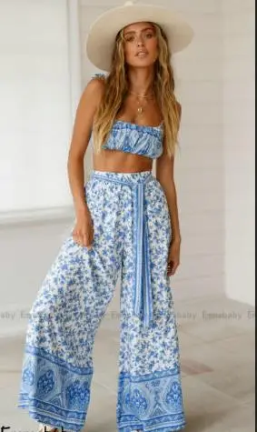 Hirigin Women 2 Piece Floral Sling Outfit Set Jumpsuit Long Pants Set Sleeveless Crop Tops
Hirigin Women 2 Piece Floral Sling Outfit Set Jumpsuit Long Pants Set Sleeveless Crop Tops