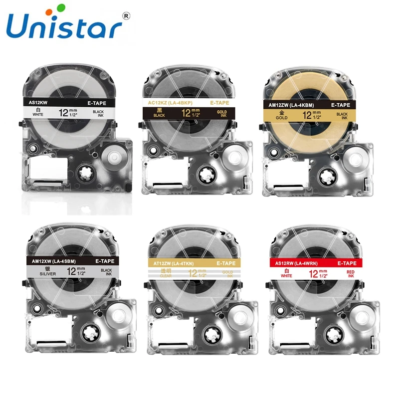 Unistar 6pcs SS12KW 12mm Multi Color Cassette Refills Compatible for Epson LabelWorks LC-4WBN9 LW-300 LW-500 LW-700 Label Maker
Unistar 6pcs SS12KW 12mm Multi Color Cassette Refills Compatible for Epson LabelWorks LC-4WBN9 LW-300 LW-500 LW-700 Label Maker