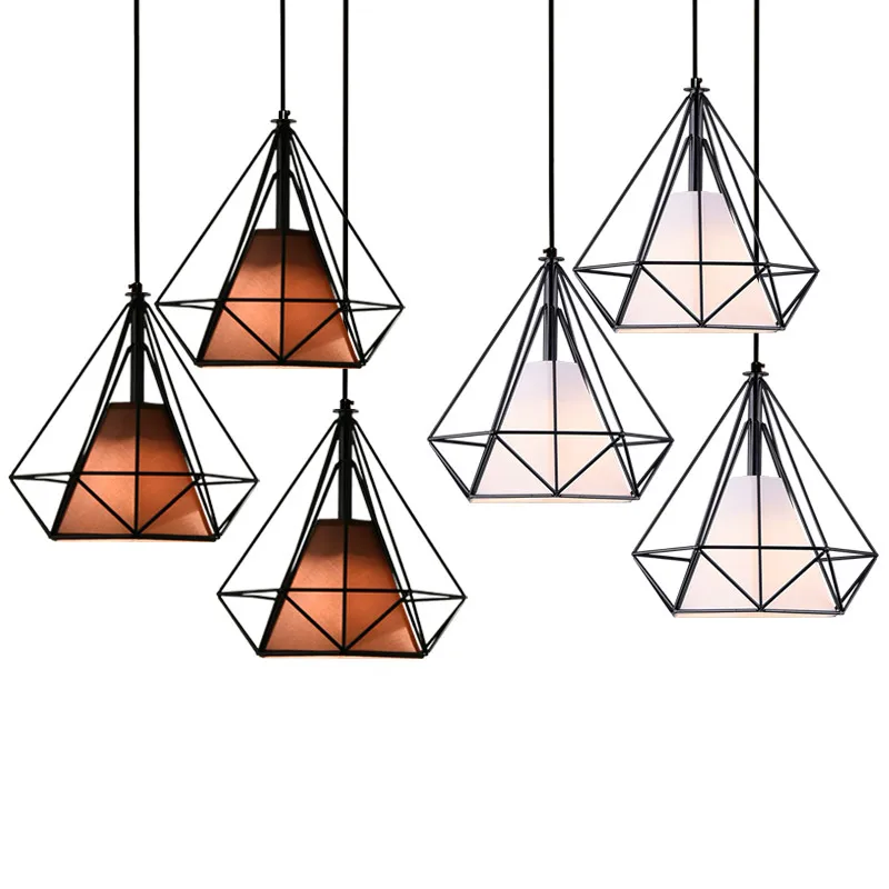 Modern Iron Diamond Pendant Lights for Restaurant Bar Scandinavian Loft Metal Cage Pyramid Shade Pendant Lighting for Kitchen
Modern Iron Diamond Pendant Lights for Restaurant Bar Scandinavian Loft Metal Cage Pyramid Shade Pendant Lighting for Kitchen