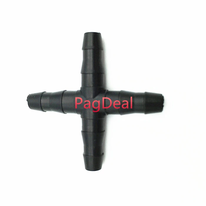 50pcs A Pack 4 Way Cross Connector Garden Water Connectors Plant Irrigation 4/7mm Hose Splitters