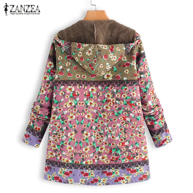 2021 ZANZEA Winter Warm Fluffy Outwear Women Casual Hooded Zipper Long Sleeve Basic Coat Vintage Floral Printed Patchwork Jacket
2021 ZANZEA Winter Warm Fluffy Outwear Women Casual Hooded Zipper Long Sleeve Basic Coat Vintage Floral Printed Patchwork Jacket