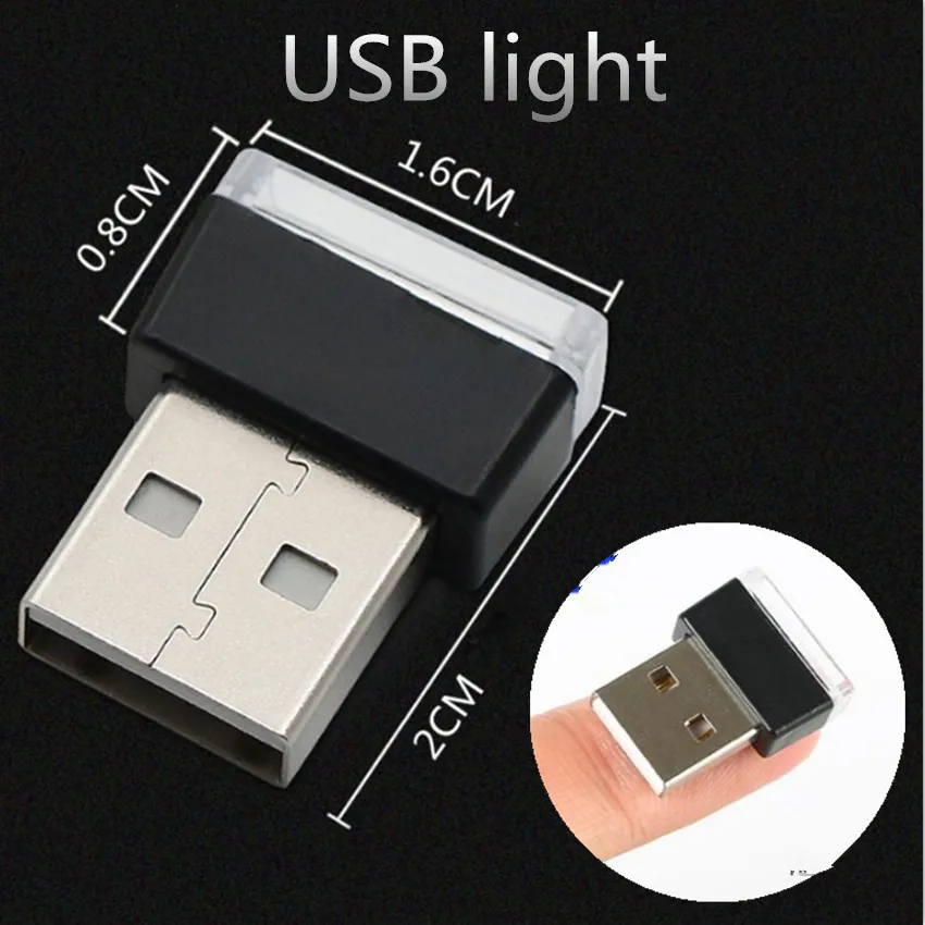 Новая популярная Автомобильная Мини USB СВЕТОДИОДНАЯ атмосферная лампа для Volkswagen