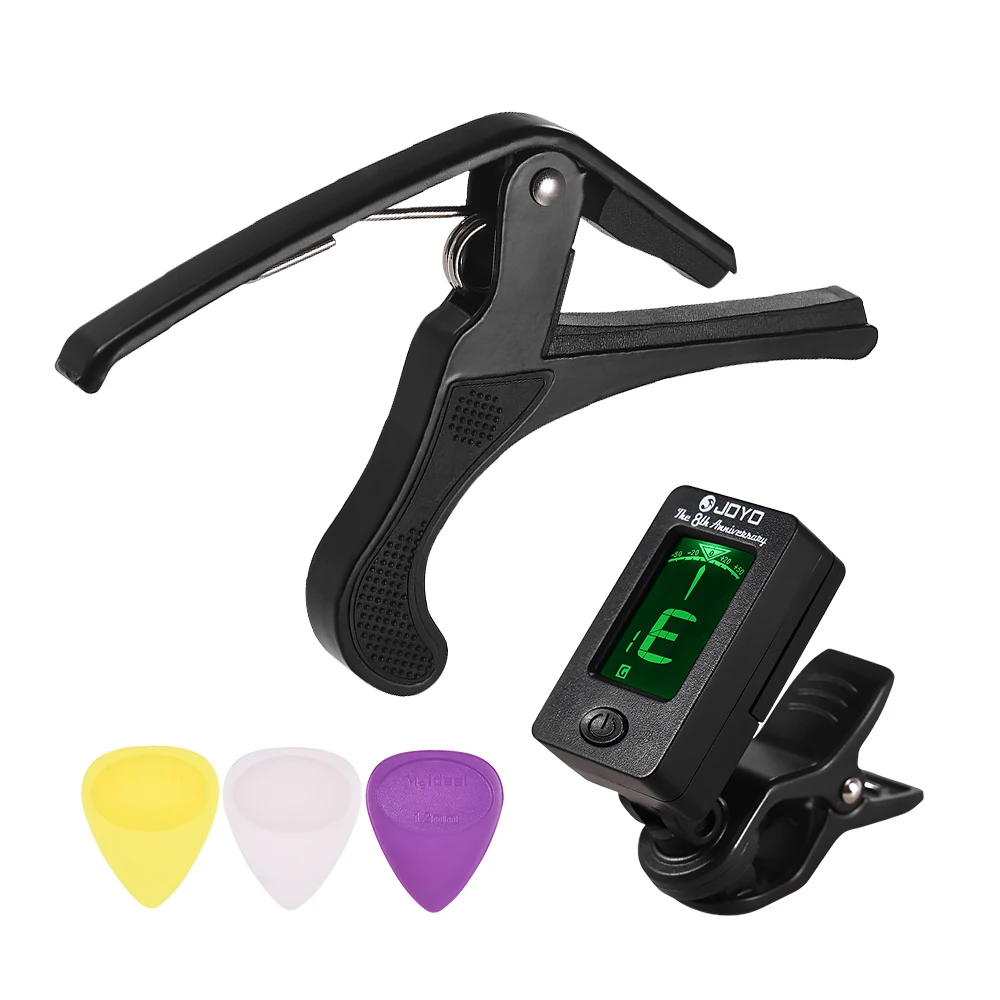 Guitar Accessories Set with Clip-on Guitar Tuner Guitar Capo 3pcs Guitar Picks Guitarra Tool Kit for Beginners
Guitar Accessories Set with Clip-on Guitar Tuner Guitar Capo 3pcs Guitar Picks Guitarra Tool Kit for Beginners