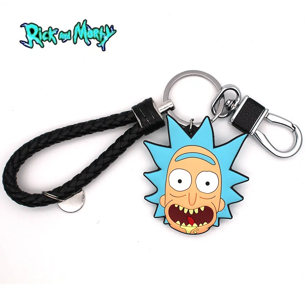 OHCOMICS Cool Otaku Rick and Mori Pickle кожаный тканый брелок для ключей автомобиля ПВХ подвески +