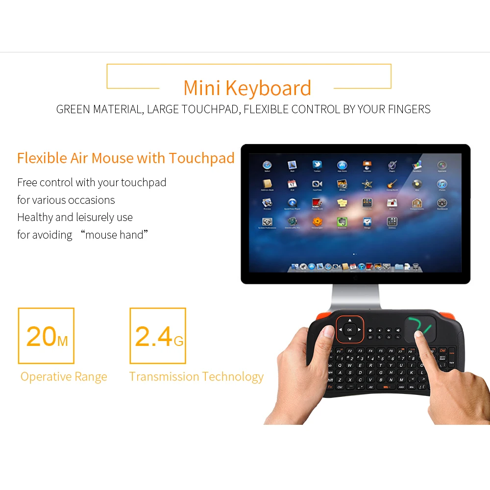 Беспроводная мини клавиатура с сенсорной панелью 2 4G 83 клавишная летучая мышь