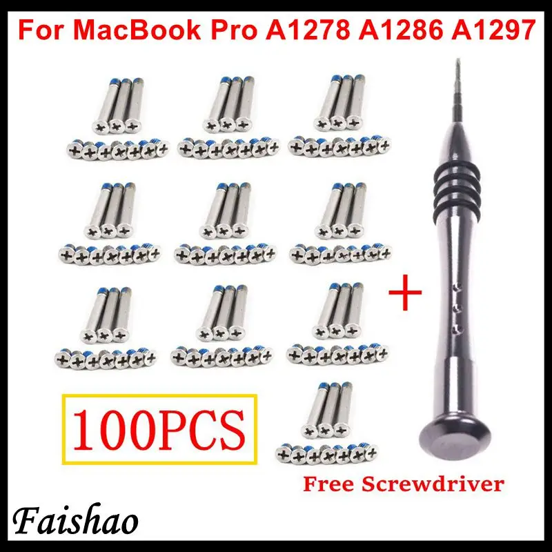 Faishao 100 шт./10 комплектов винты с нижней крышкой для Apple MacBook Pro 13 "15" 17 "A1278 A1286