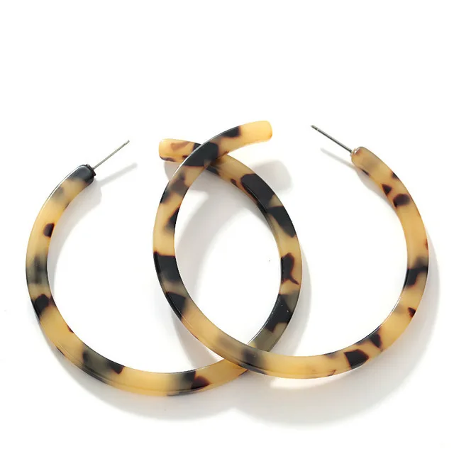 Фото Акриловые серьги кольца для женщин с леопардовым принтом|Серьги-подвески| |