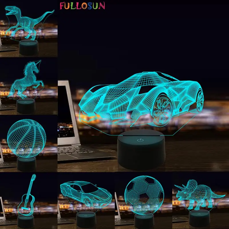 3D Illusion Lamp Sports Car Unicorn LED Night Light with USB Port Colorful Change for Home Decor Creative Gift
3D Illusion Lamp Sports Car Unicorn LED Night Light with USB Port Colorful Change for Home Decor Creative Gift