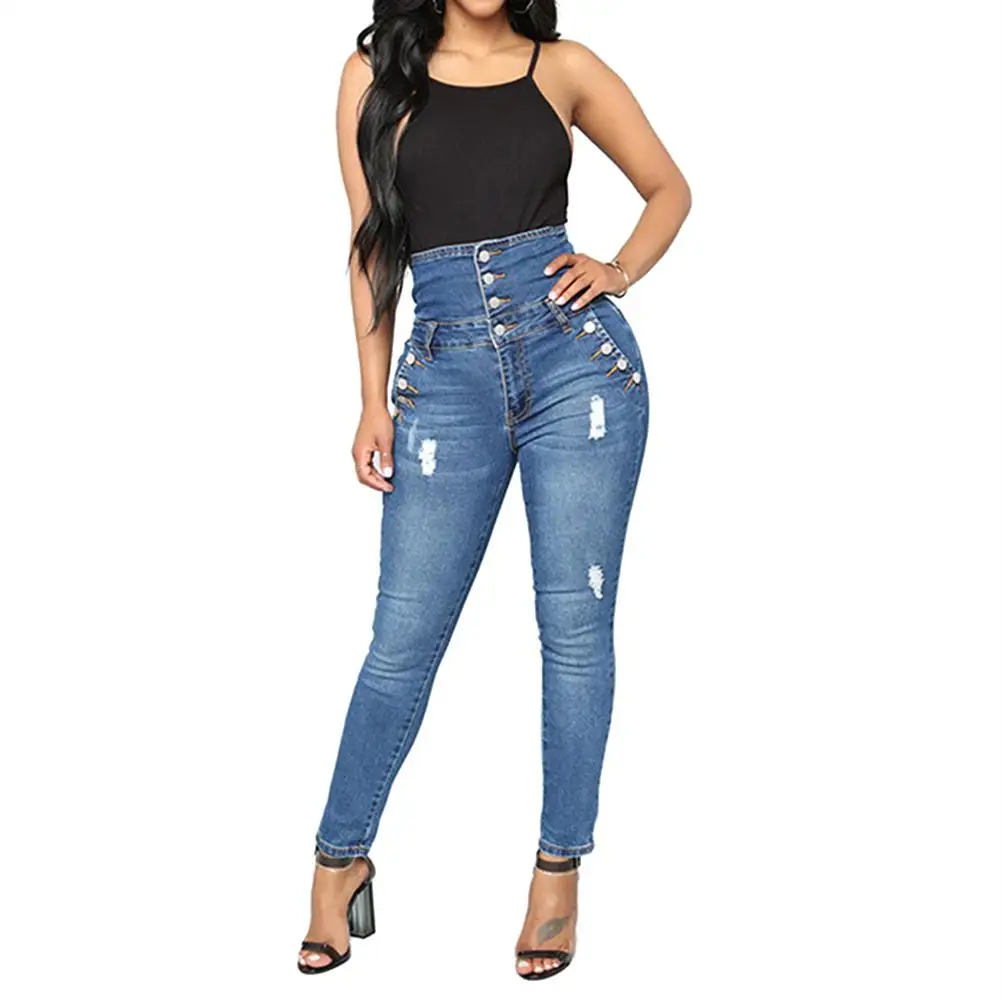 MISSKY Women Sexy High Waist Distressed Jeans Fashionable Ripped Slim Fit Pencil Pants
MISSKY Women Sexy High Waist Distressed Jeans Fashionable Ripped Slim Fit Pencil Pants