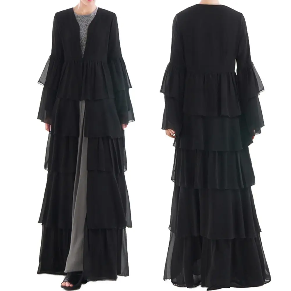MISSKY Women Dress Solid Color Long Sleeve Cardigan Muslim Robe Dress Female Clothes
MISSKY Women Dress Solid Color Long Sleeve Cardigan Muslim Robe Dress Female Clothes