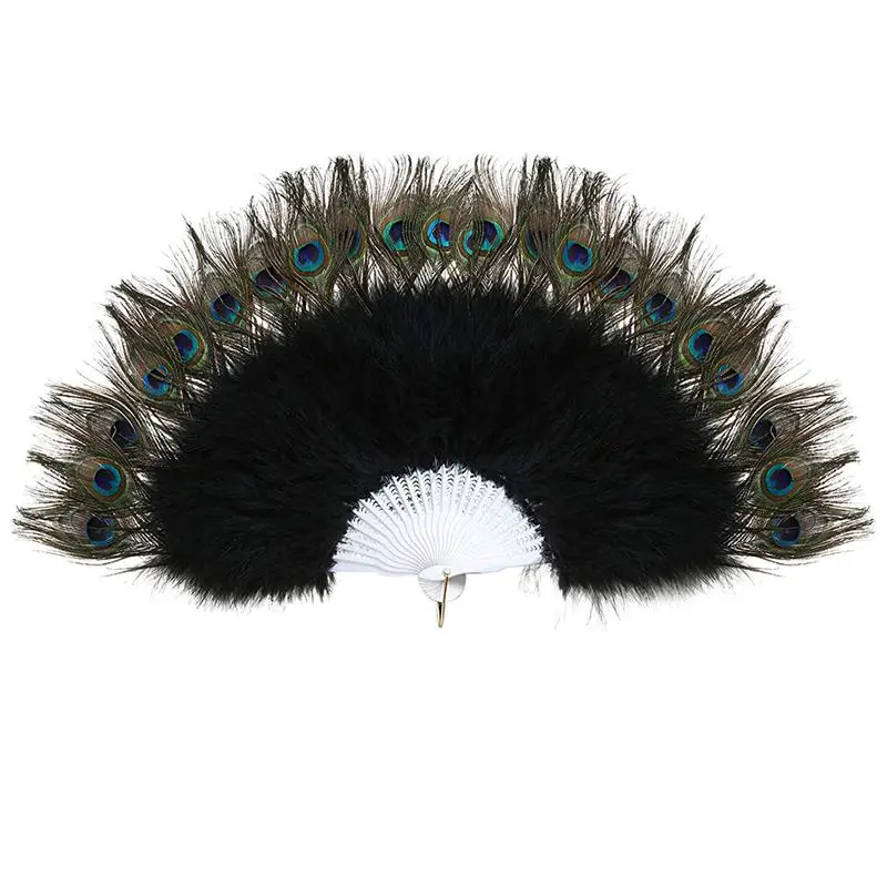 Roaring Vintage Style Peacock And Black Marabou Feather Fan Flapper Accessories Soft Fluffy Lady Burlesque Wedding Dance Fan
Roaring Vintage Style Peacock And Black Marabou Feather Fan Flapper Accessories Soft Fluffy Lady Burlesque Wedding Dance Fan