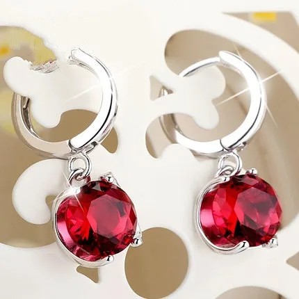 S925 sterling Silver Color Earring Elegant Ruby Drop Earrings for Wedding Bohemian sapphire topaz perola Jewelry Party
S925 sterling Silver Color Earring Elegant Ruby Drop Earrings for Wedding Bohemian sapphire topaz perola Jewelry Party