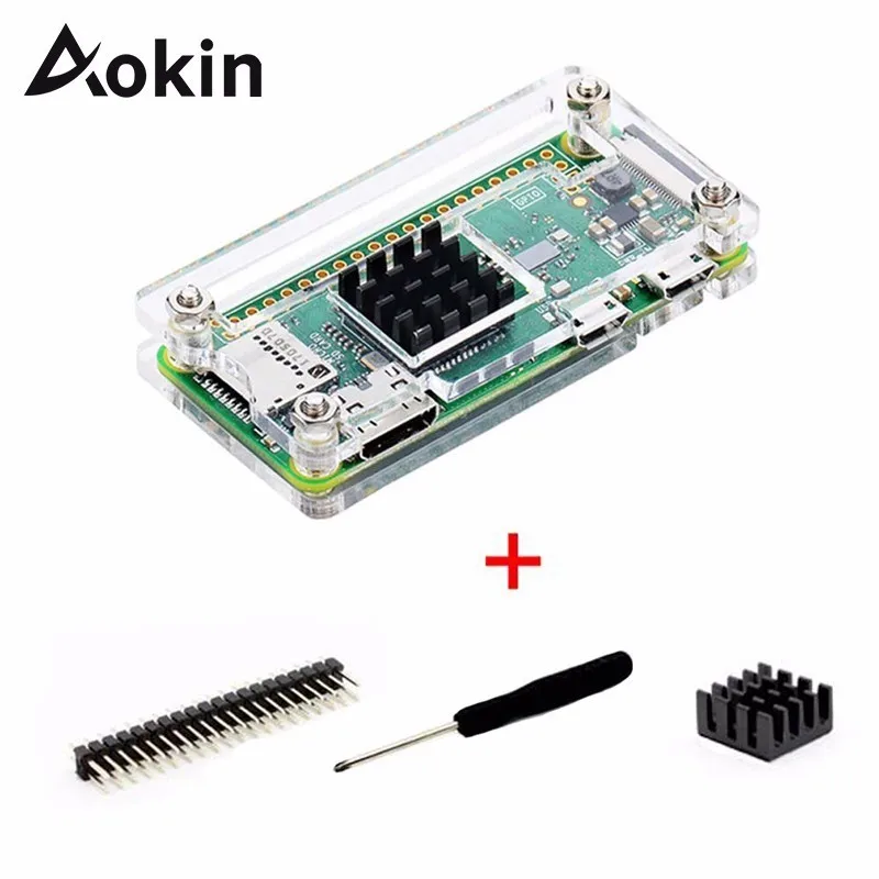 For Raspberry Pi Zero W Case 4 in 1 Acrylic Cover Shell + Heat Sink + Screwdriver + 40 Pin GPIO Connector for Raspberry Pi Zero
For Raspberry Pi Zero W Case 4 in 1 Acrylic Cover Shell + Heat Sink + Screwdriver + 40 Pin GPIO Connector for Raspberry Pi Zero