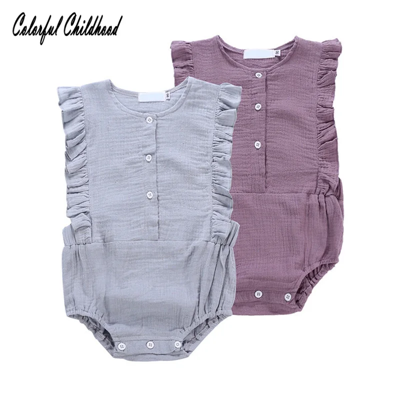 0-24M Baby cotton romper ruffles sleevess solid cozy combed cotton summer/spring clothes flare sleeve infant jumpsuit toddlers
0-24M Baby cotton romper ruffles sleevess solid cozy combed cotton summer/spring clothes flare sleeve infant jumpsuit toddlers